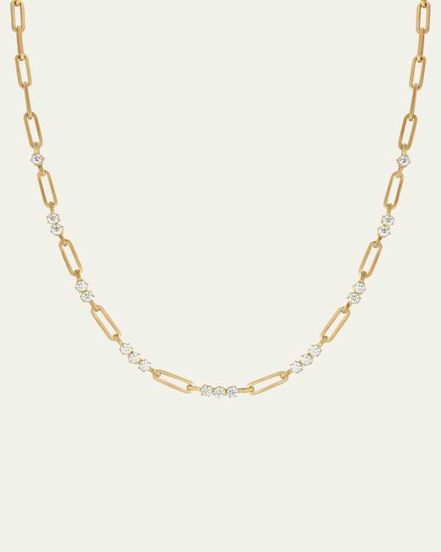 Pia Chain Necklace with Diamonds